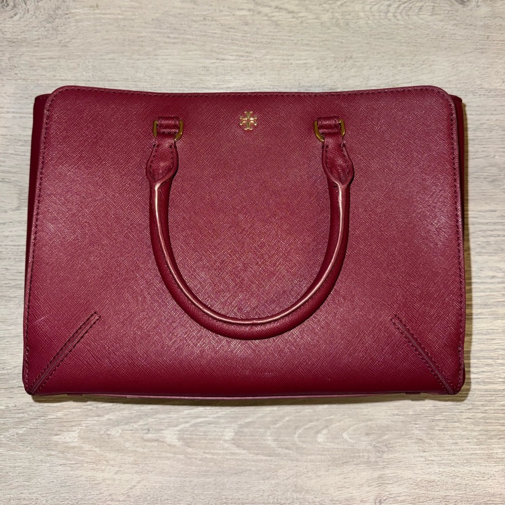 Tory Burch Emerson Small Zip Tote Leather Shoulder Handbag & Wallet